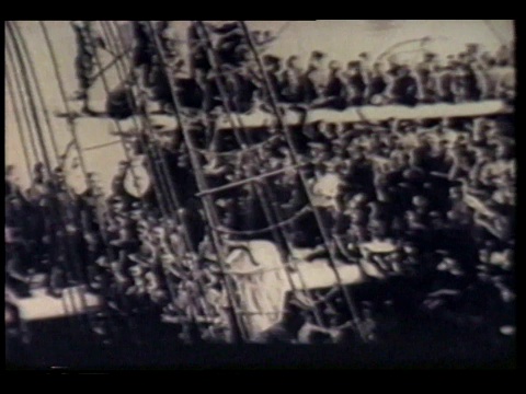 美国总统伍德罗·威尔逊考虑参与第一次世界大战;美国加入战争。视频素材