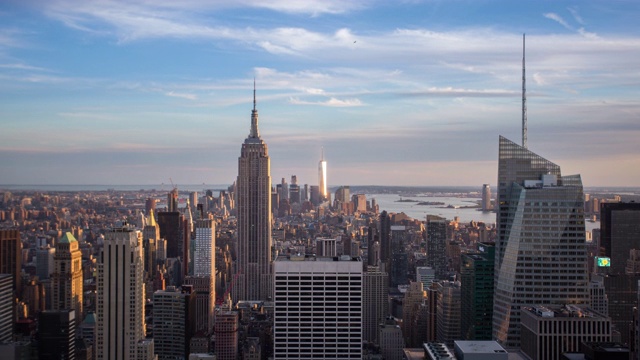 纽约曼哈顿全景-时间流逝视频素材