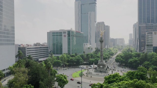 墨西哥城鸟瞰图。改革大道视频素材