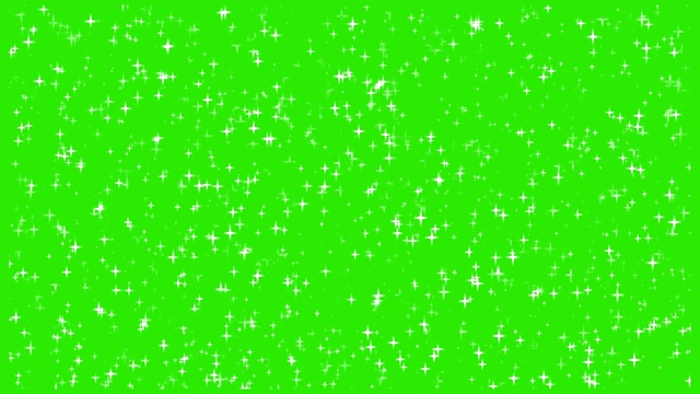 星星闪耀效果背景上的绿色屏幕动画。闪烁圣诞空间装饰。视频素材
