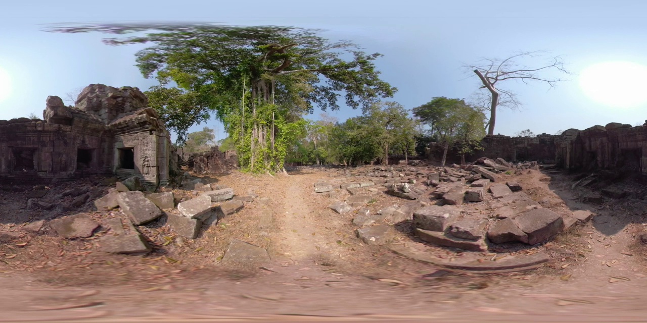 360 VR /吴哥丛林中的帕拉汗庙视频素材