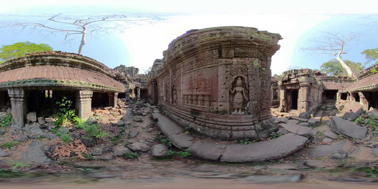 360 VR / Apsara浮雕，位于吴哥窟的普瑞汗庙视频素材