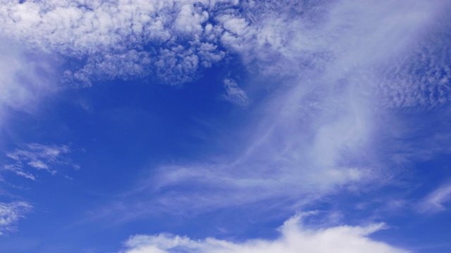 延时，移动的云在晴朗的蓝天之上视频素材