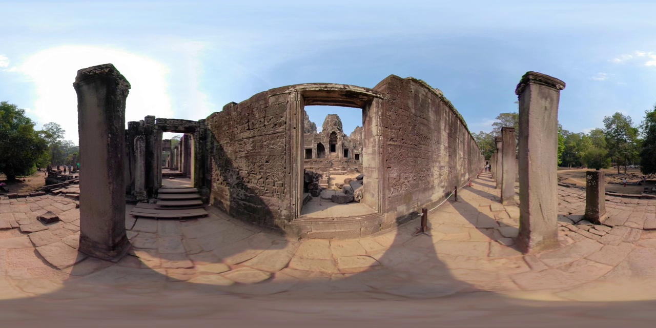 360 VR /巴戎神庙墙上的浮雕视频素材