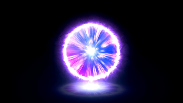 电脑生成的传送门效果或等离子能量球效果紫色视频下载