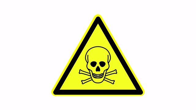 警告标志有毒物质，动画，镜头特效和后期制作的理想选择视频下载