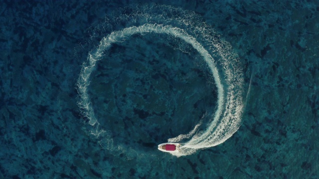 圆形,快艇,迅速,海洋视频素材