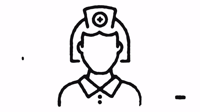 护士图标动画素材和阿尔法通道视频下载