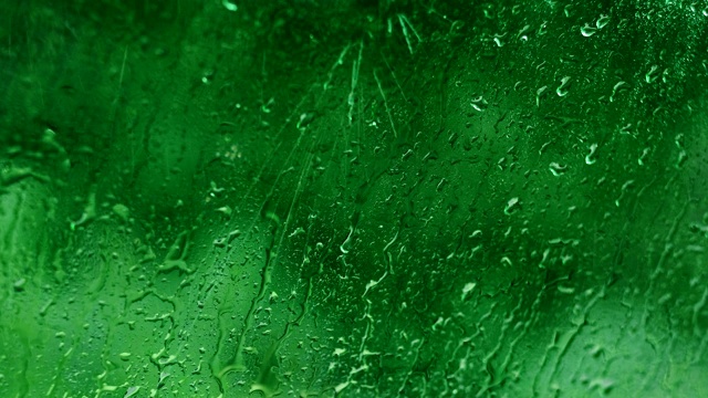 雨滴运动水绿玻璃背景视频下载