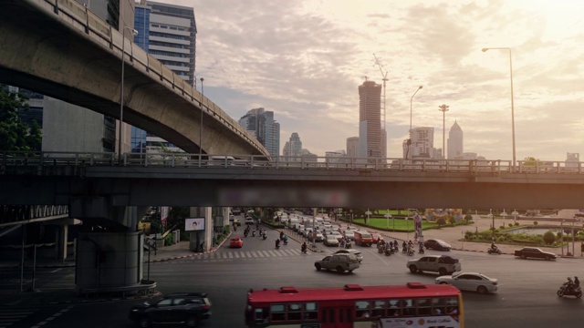 4K时间推移，曼谷建筑，曼谷市中心，泰国曼谷视频素材