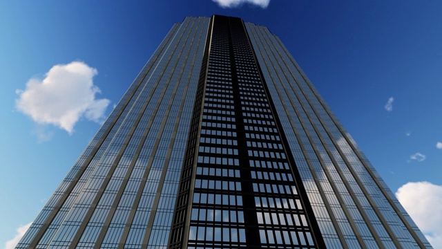 延时:日出城市景观办公室摩天大楼背景4K股票视频视频素材