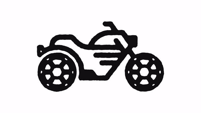 摩托车图标动画素材和Alpha通道视频下载
