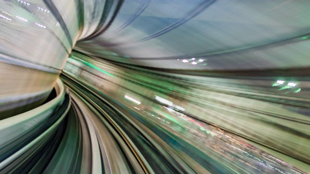 隧道高速列车，时光流逝视频素材