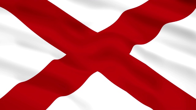 阿拉巴马州国旗在风中飘扬视频素材