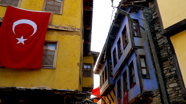 土耳其Cumalikizik的彩色老木屋视频下载