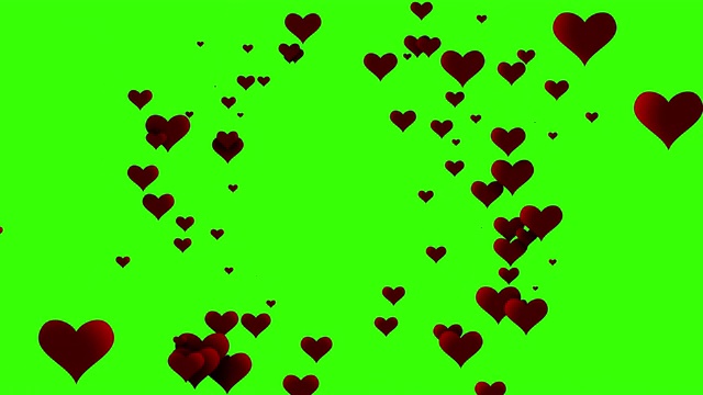 绿色背景的心跳模式运动设计。3d心情人节。爱运动的概念视频素材