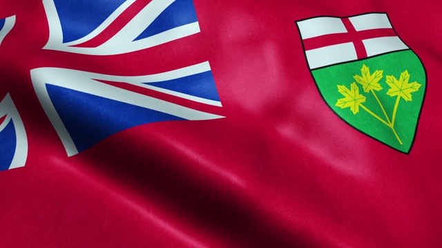 舞动安大略省或加拿大领土的旗帜无缝环视频下载