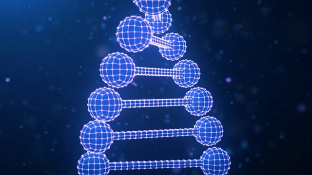 长无限飞在蓝色DNA链附近视频素材