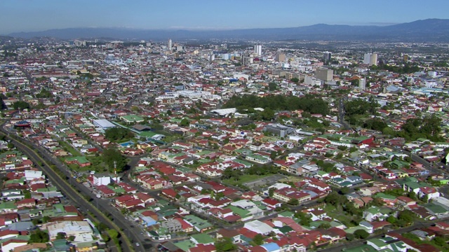 圣何塞鸟瞰图，哥斯达黎加视频素材