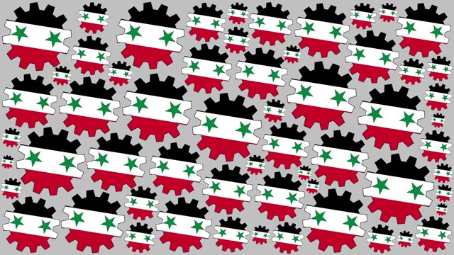 叙利亚国旗齿轮旋转背景视频素材