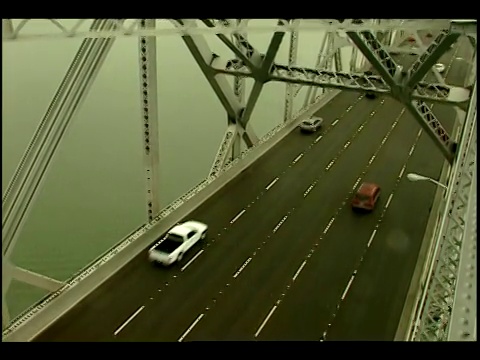 车辆在旧金山海湾大桥上行驶。视频下载