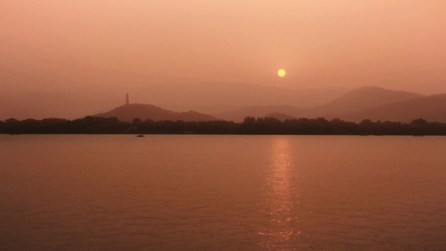 昆明湖日落时光流逝——北京视频素材