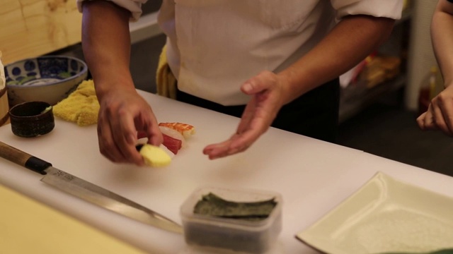 日本寿司厨师视频素材