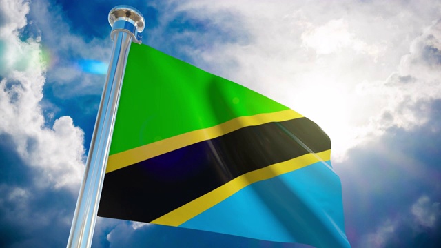 4K坦桑尼亚国旗-可循环股票视频视频素材