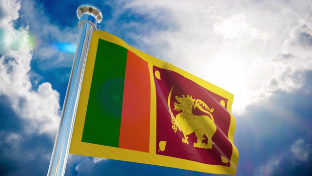 4K斯里兰卡国旗-可循环股票视频视频素材