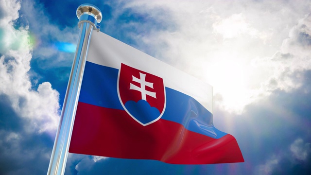4K斯洛伐克国旗-可循环股票视频视频下载