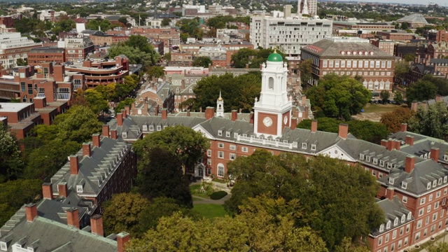 在剑桥的哈佛大学鸟瞰图视频素材