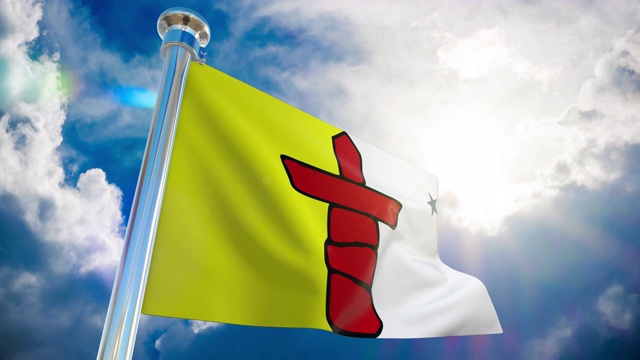 4K - Nunavut旗帜|可循环股票视频视频下载