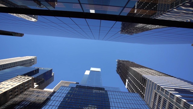 美国曼哈顿下城/纽约市的现代摩天大楼视频下载