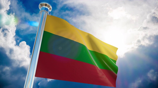 4K立陶宛国旗|可循环股票视频视频素材