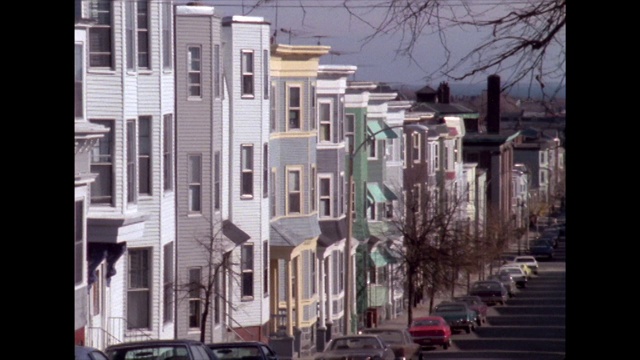 潘就在南波士顿住宅街;1974视频素材