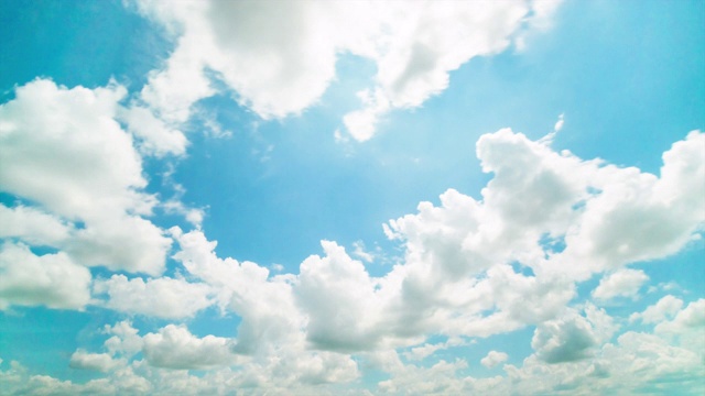 时间流逝清晰的蓝天背景，云与背景。视频下载