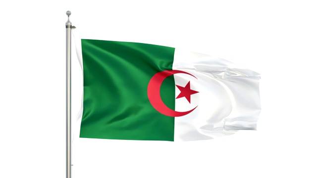 阿尔及利亚国旗股票视频在Matte视频下载
