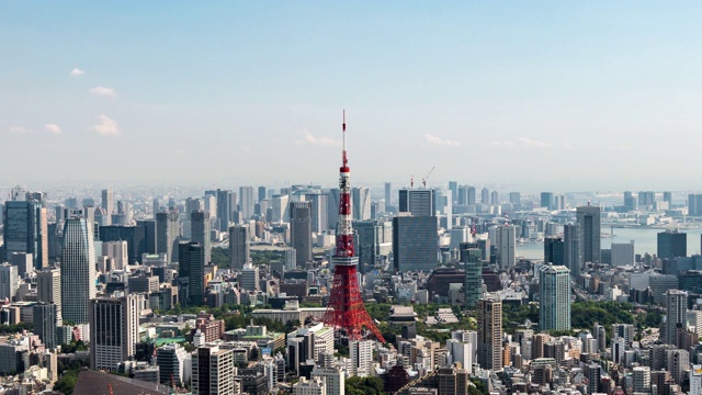 时间流逝-东京天际线的高架视图视频下载