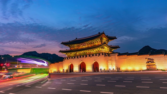 时光流逝，韩国首尔京福宫视频素材