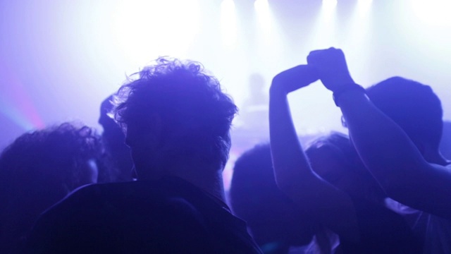 人们在超级音乐节上跳舞，中镜头视频素材