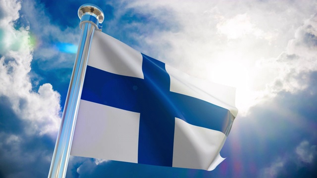 4K -芬兰旗帜|可循环股票视频视频下载
