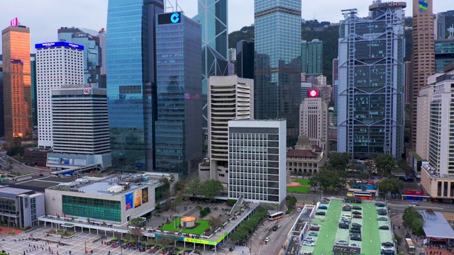 中心区:交通和城市生活在这个亚洲国际商业和金融中心。2019年6月15日，香港。视频下载