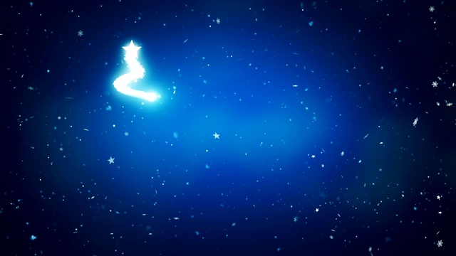 抽象的圣诞树在蓝色的背景视频素材