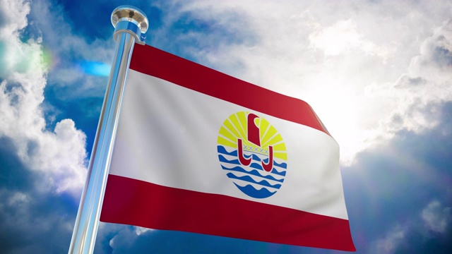 4K -法属波利尼西亚旗帜|可循环股票视频视频下载