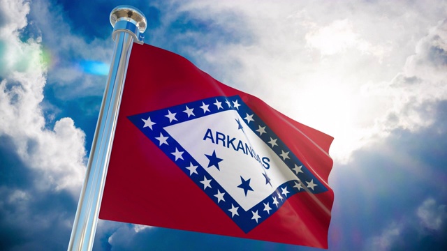4K -阿肯色州旗帜|可循环股票视频视频下载