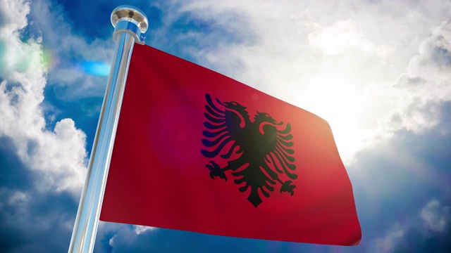 4K -阿尔贝尼亚旗|可循环股票视频视频下载