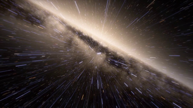 宇宙飞船上的照相机以光速穿越太空中的星系。银河系或仙女座星系中有数十亿颗恒星视频购买