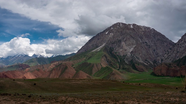 吉尔吉斯斯坦的山峰的时间推移视频素材