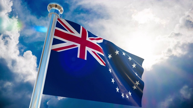 4K -库克群岛旗帜|可循环股票视频视频下载