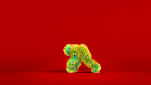 彩色猴子制作卡波耶拉红色背景视频素材